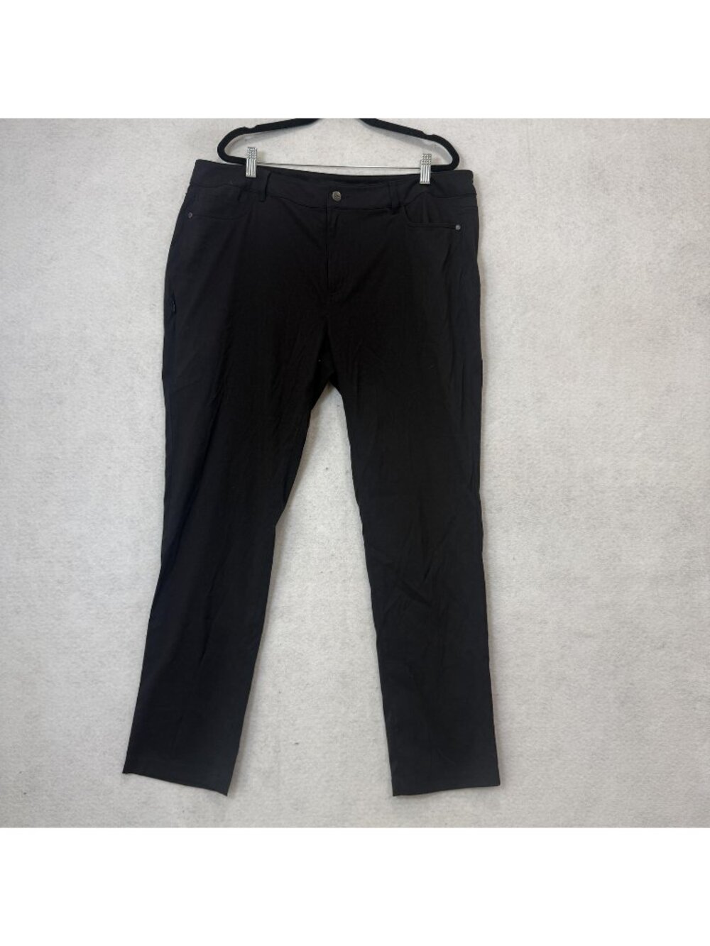 Kathmandu Pants Womens 12 Black Microfiber Chino Straight Leg Stretch Travel